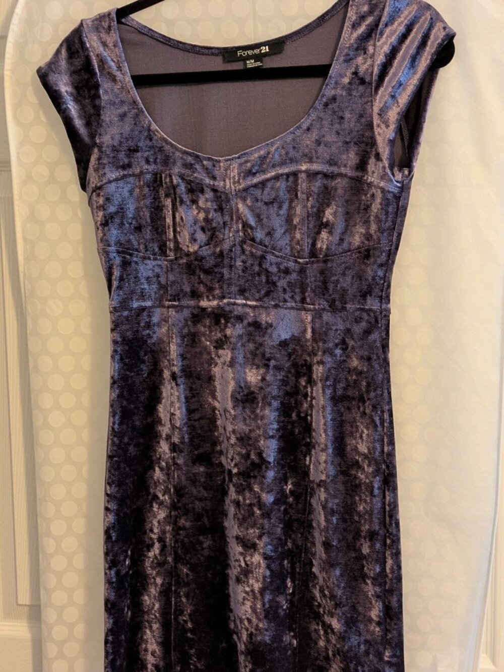 Forever 21 Purple Crushed Velvet Mini Dress - Size M